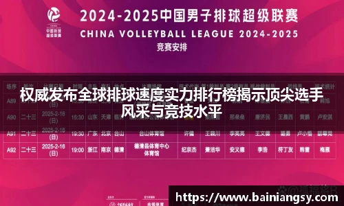 权威发布全球排球速度实力排行榜揭示顶尖选手风采与竞技水平